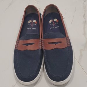 Cole haan canvas and leather loafers